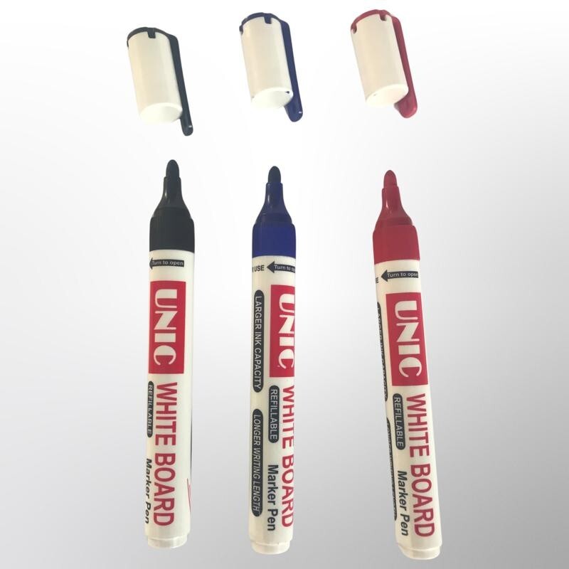 Refillable white board marker pen - Blue Black Red - 3 Pen