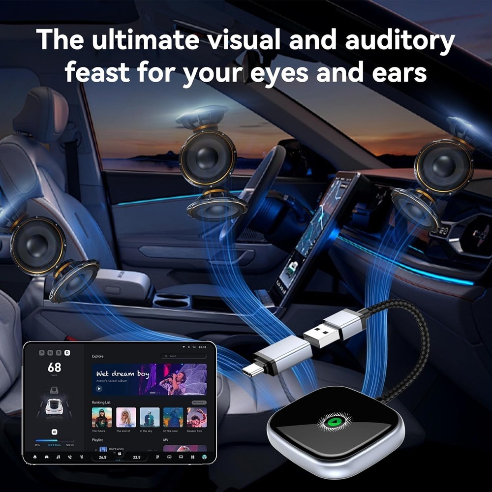 Wireless CarPlay Adapter, Wireless carplay Adapter for iPhone-Easily Upgrade ...