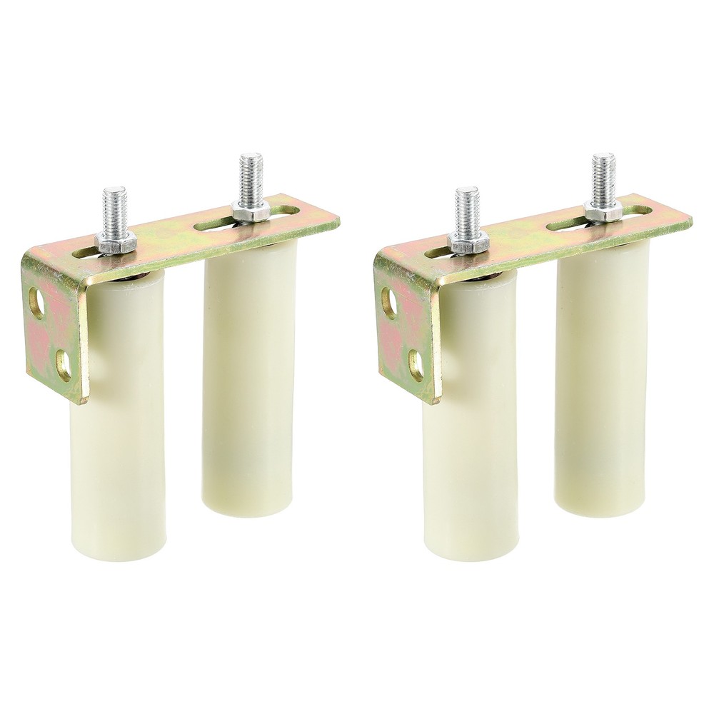 2Set Slide Gate Guide Roller 5.9" Adjustable Nylon Rollers with Bracket, White