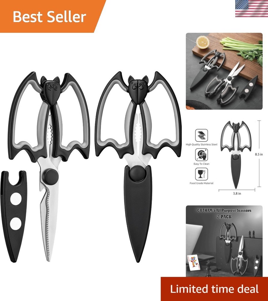 Kitchen Scissors All Purpose 2 Pack - Halloween Goth Cute Kitchen Shears - He...