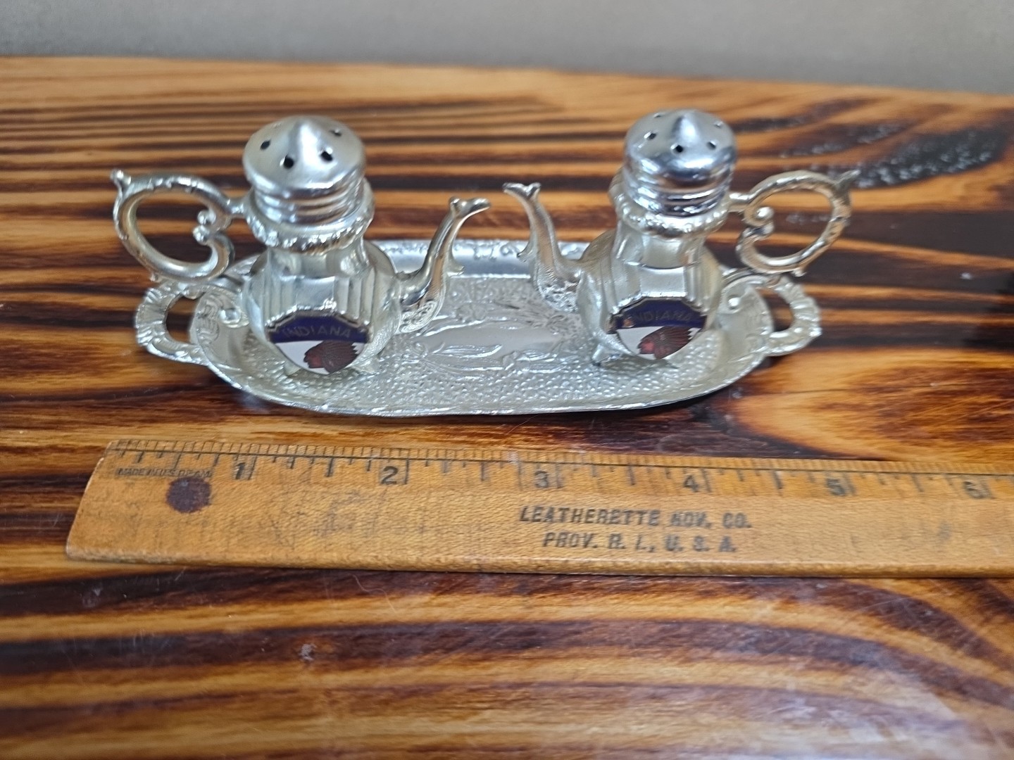 Vintage 1960s-70s Salt & Pepper Shakers Indiana Tea Set w/ Serving Tray Japan