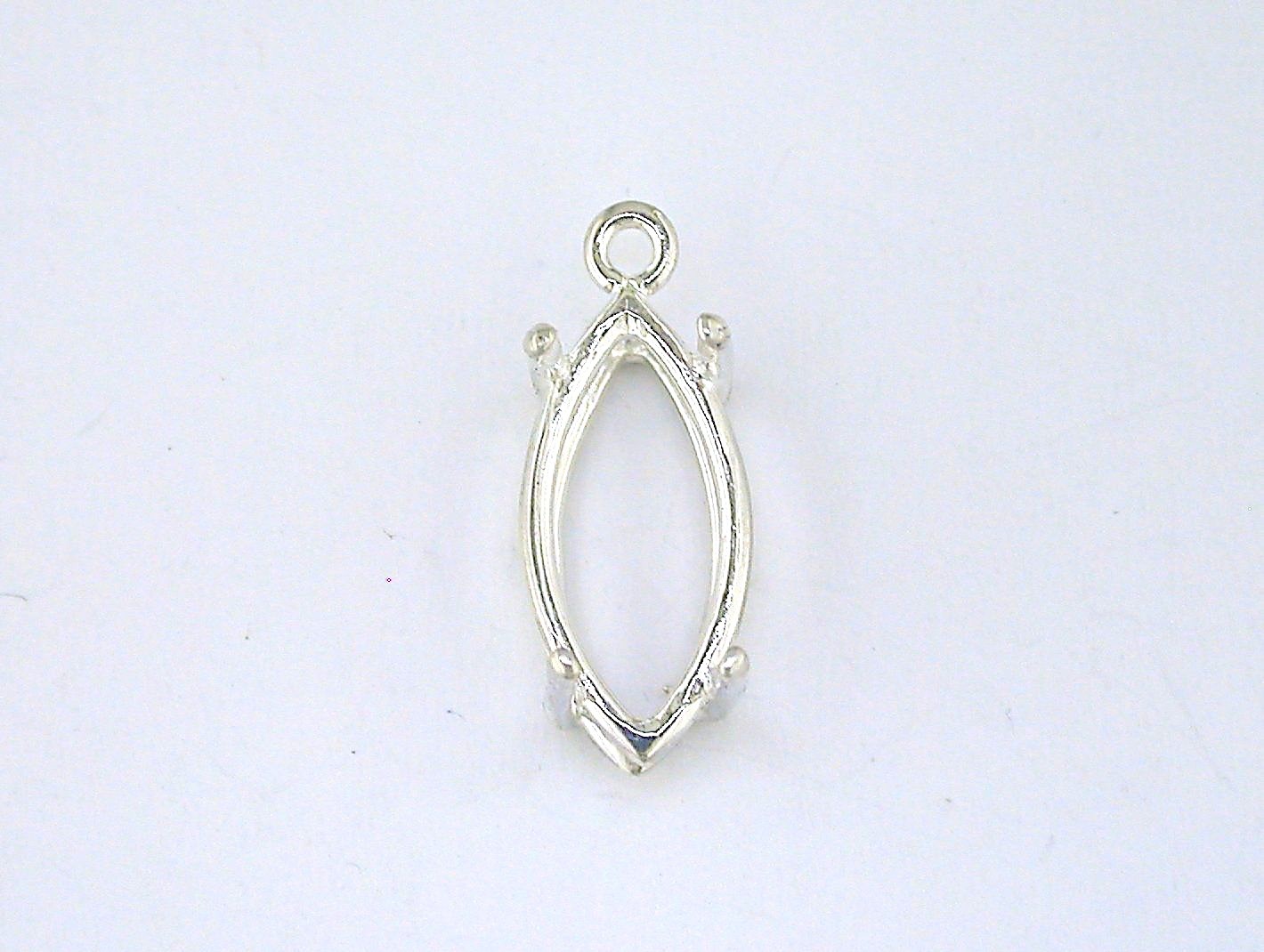 4 Prong Marquise Dangle Setting Sterling Silver