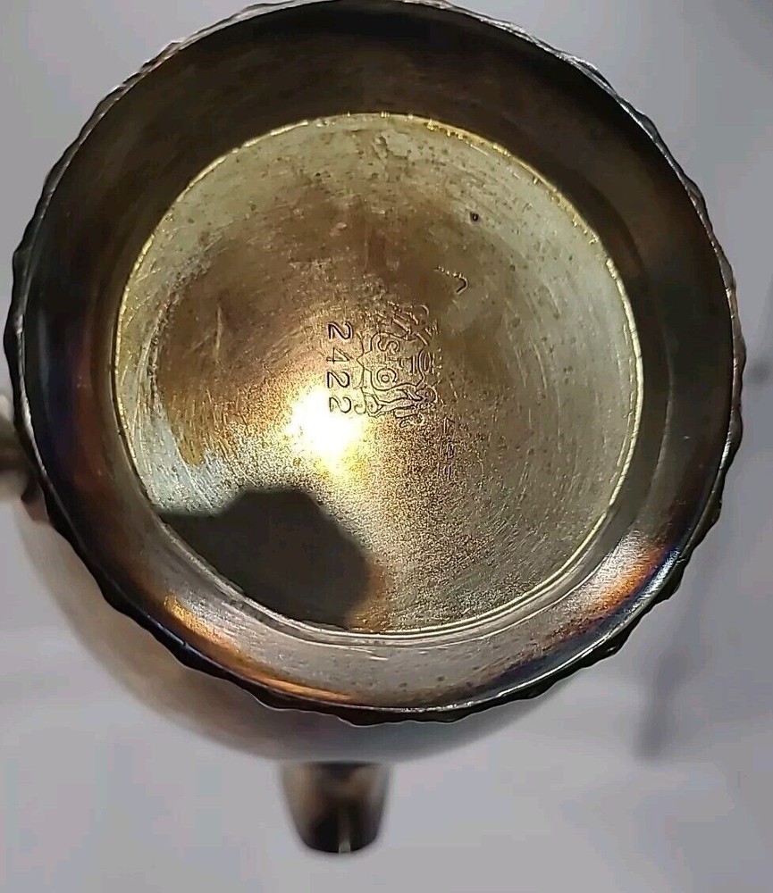Friedman Silver Co Wood Handled Small Pitcher Gravy Boat Silverplate