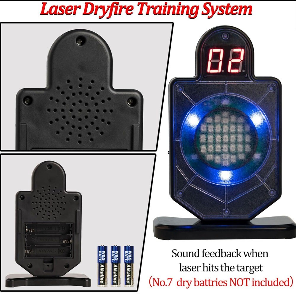 Portable Laser Trainer Target for Dry Fire Practice and Reactive Laser Shooting