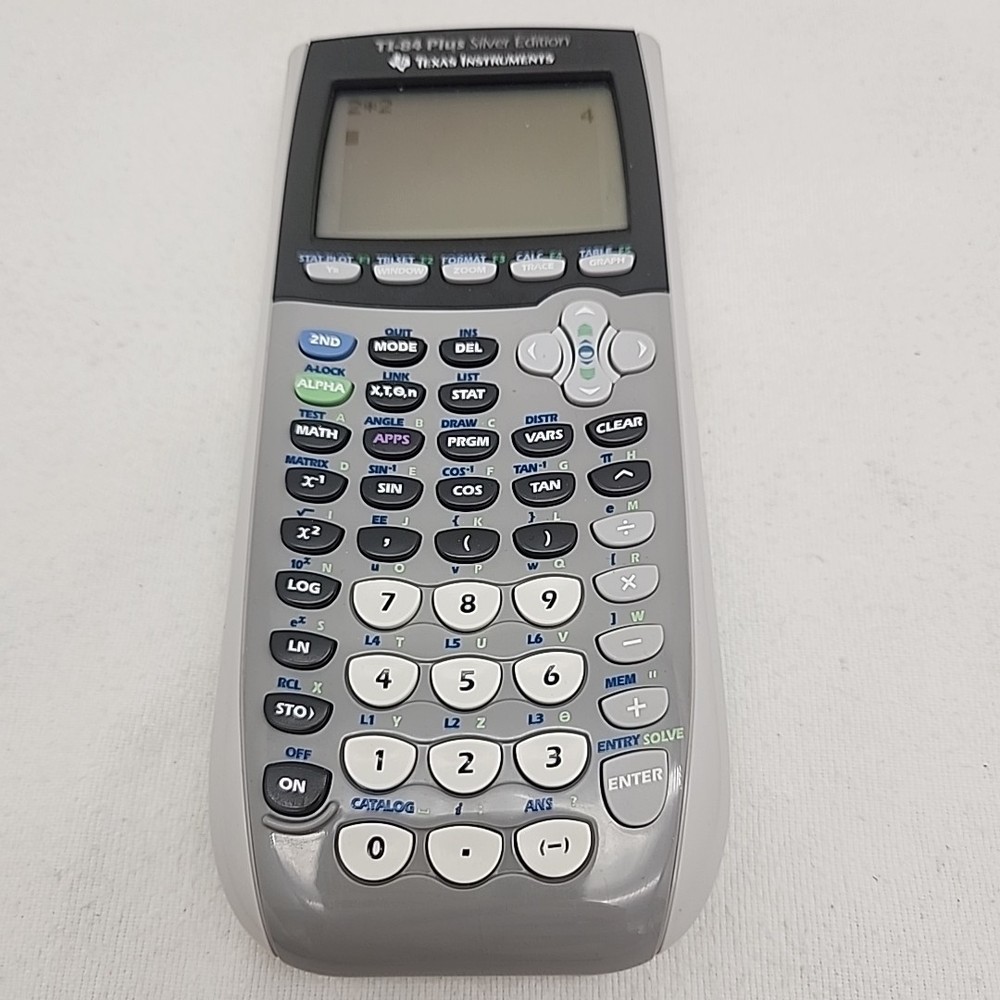 Calculator Texas Instruments Ti-84 Plus Silver Edition Graphing w/ Cover Math
