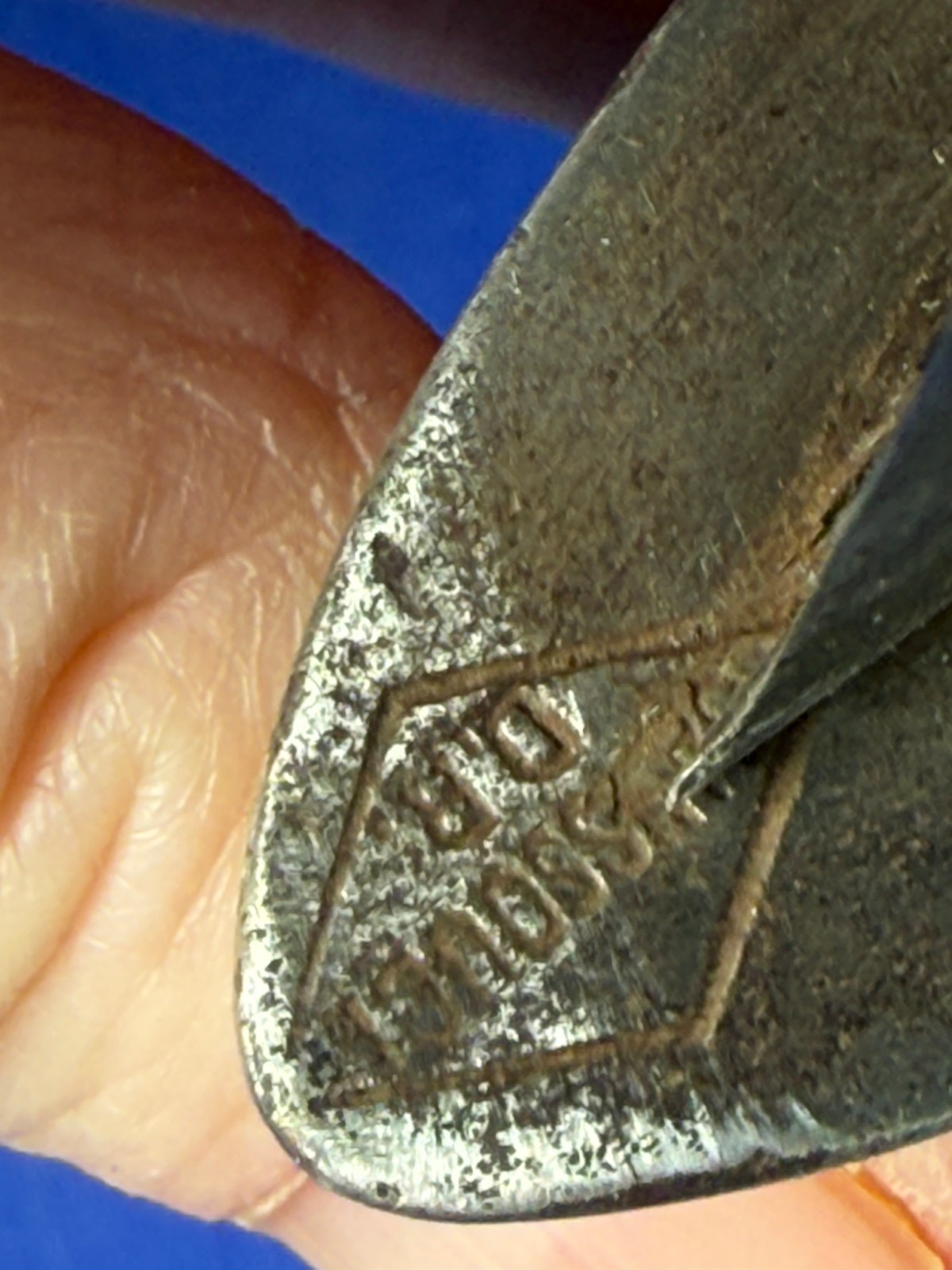 VTG WW2 ERA PERSONAL 12" FIGHTING KNIFE SANSSOUCI DR FRANCE W/ LEATHER SHEATH