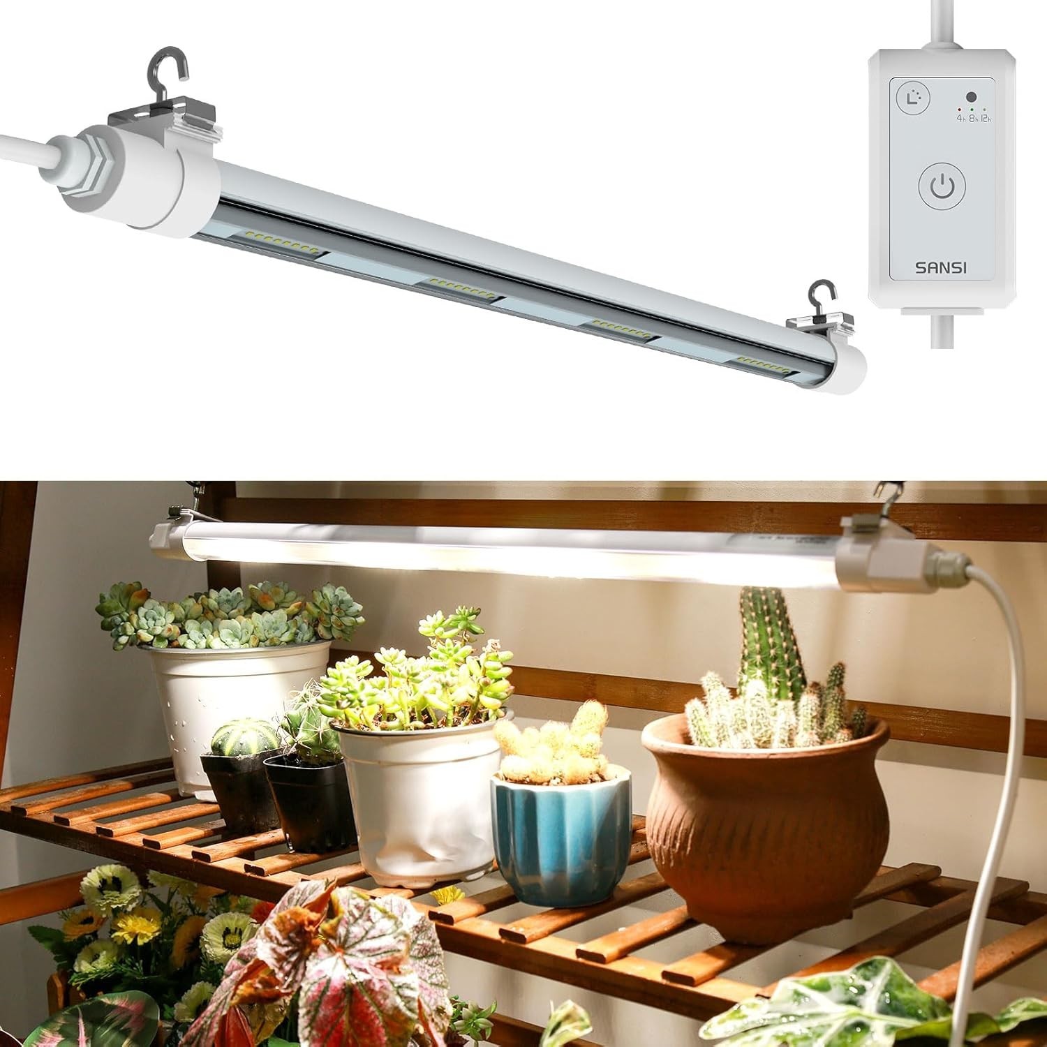 SANSI 80W LED Grow Light Dimmable for Indoor Plants Seedling Lamp Full Spectrum