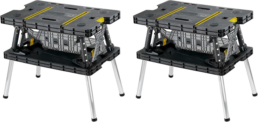 Heavy-Duty Folding Workbench with 1,000 Pound Capacity - Foldable Work Table for