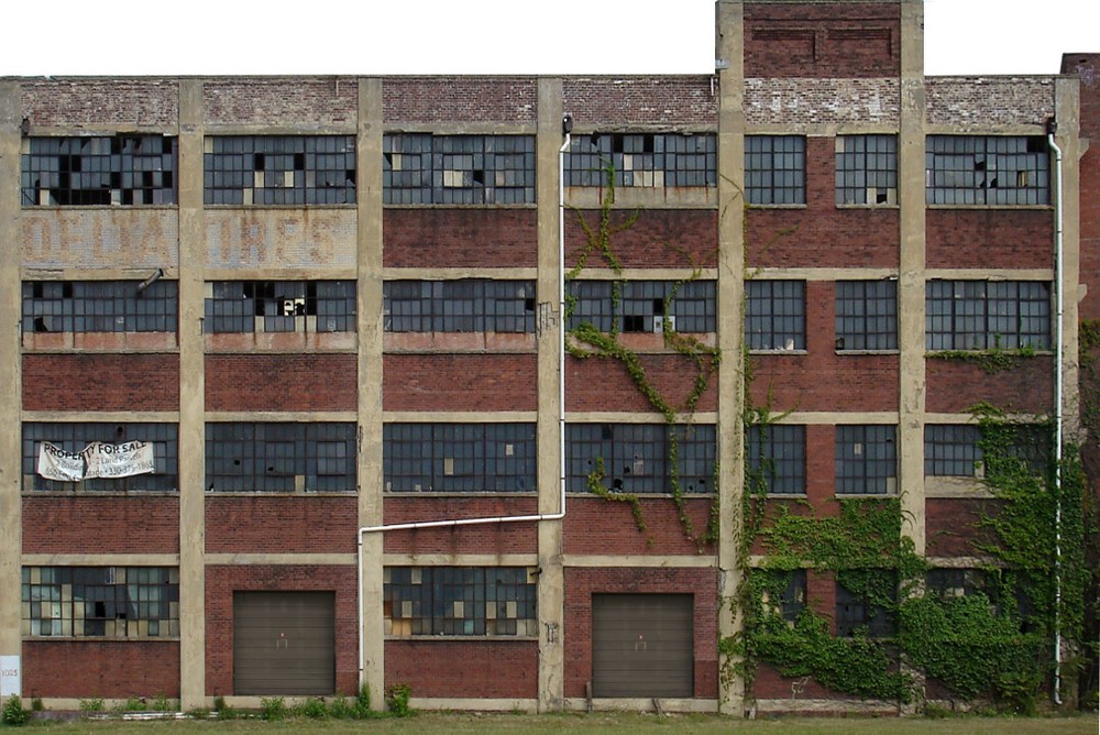 TRACKSIDEFLATS #102b HO scale ABANDONDED BUILDING #2