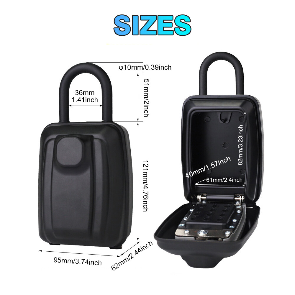 Password Key Lock Box Waterproof 12-Digit Combination Key Safe Metal Key Storage