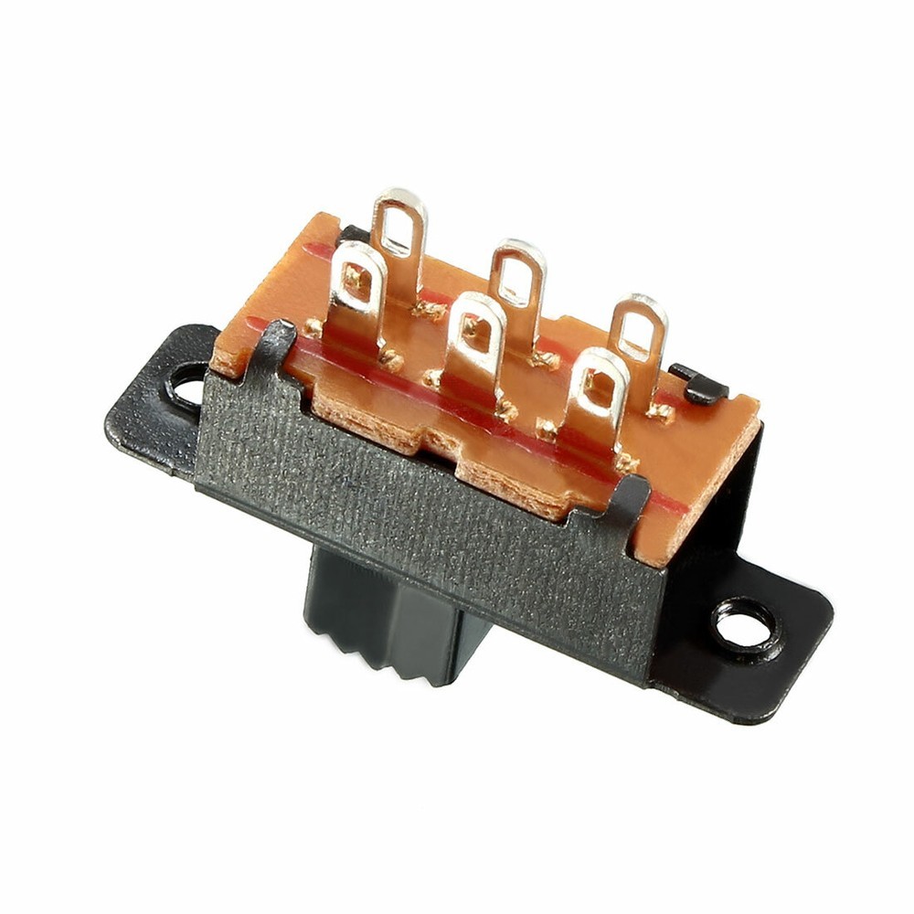 20Pcs 6mm Vertical Slide Switch DPDT 2P2T 6 Terminals PCB Panel Latching