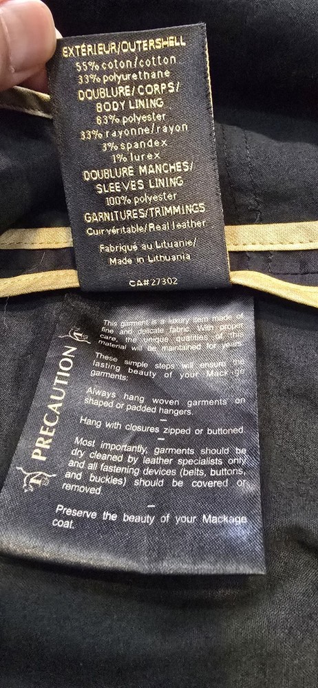 MACKAGE Black Peacoat Belted Size Womens Medium