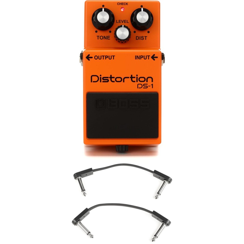 Boss DS-1 Distortion Pedal with EBS Patch Cables