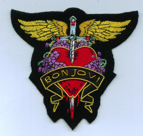 BON JOVI 1988 Billboard #1 Hit Single BAD MEDICINE 45 Record Concert Patch Song