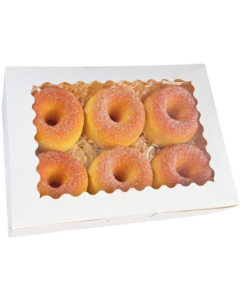 qiqee 9x6x2.5 Inch White Cookie Box with Window 15Pcs inches,