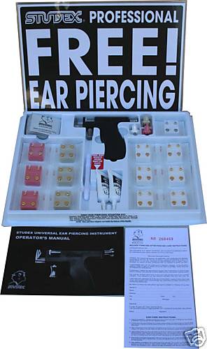 EAR-PIERCING-TOOL-KIT-GUN-SYSTEM-INSTRUMENT-STUDEX-UNIVERSAL- M997 -STARTER