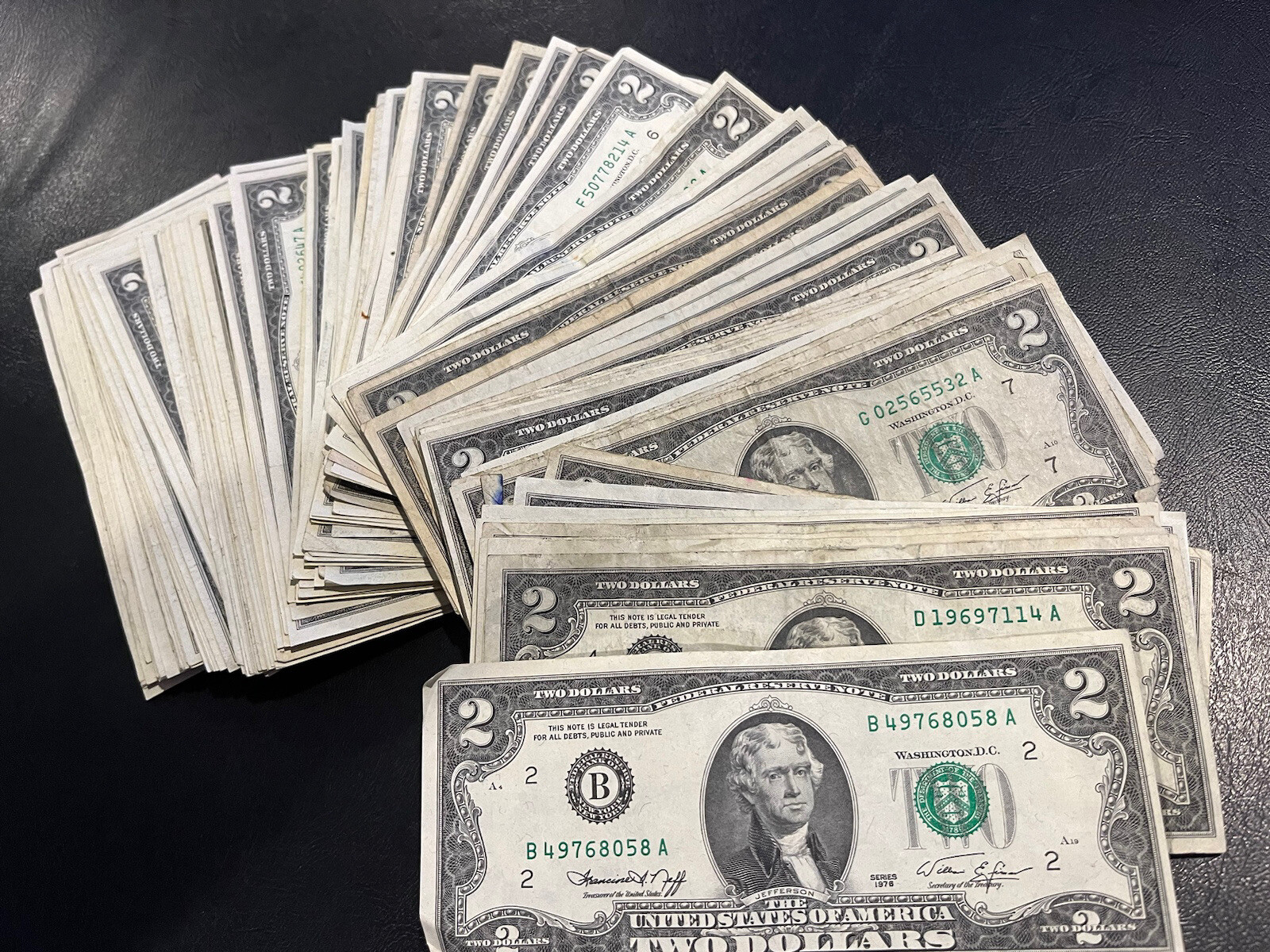 1976 Two Dollar Bill • Average Circulated • $2 Cash US Legal Tender • 1 Note