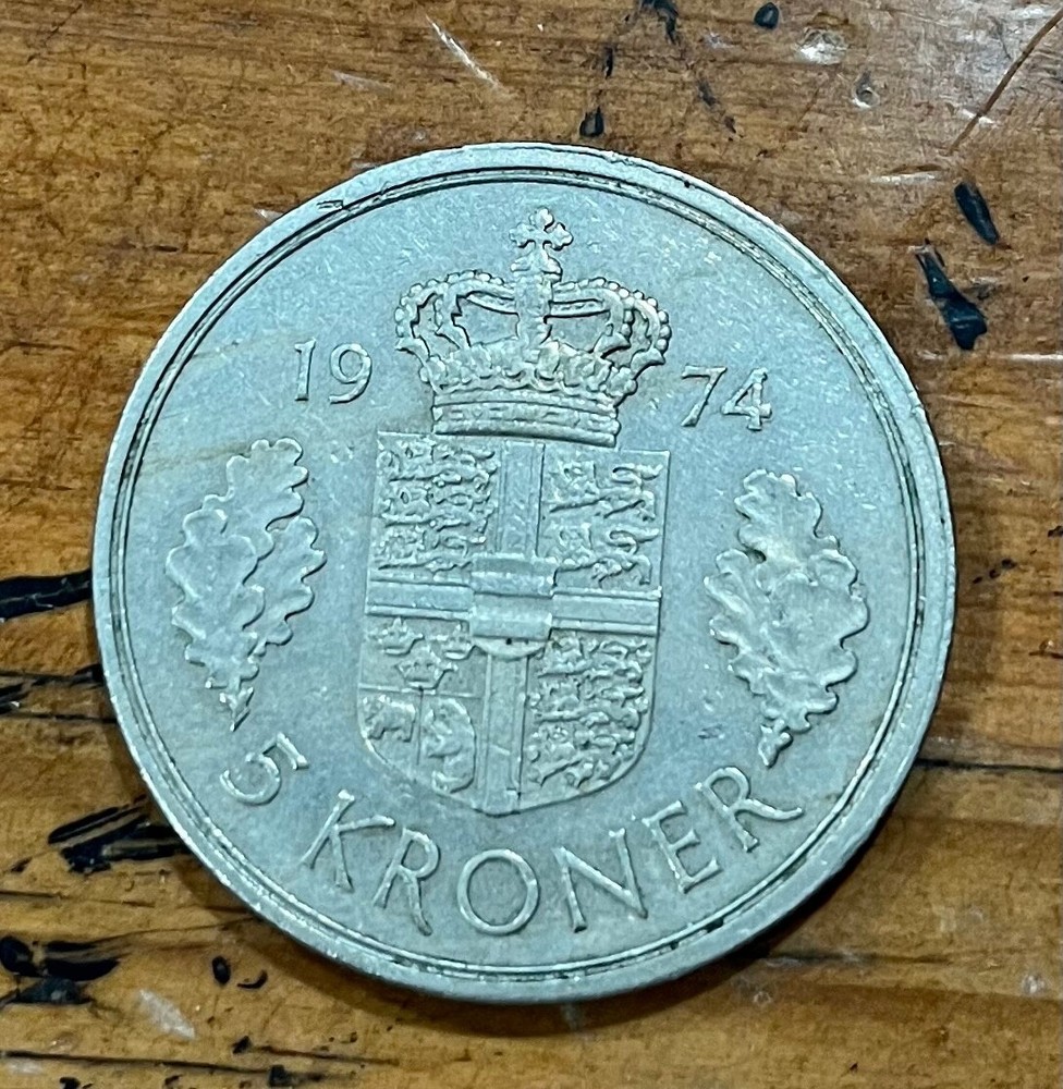 Denmark 5 Kroner 1974