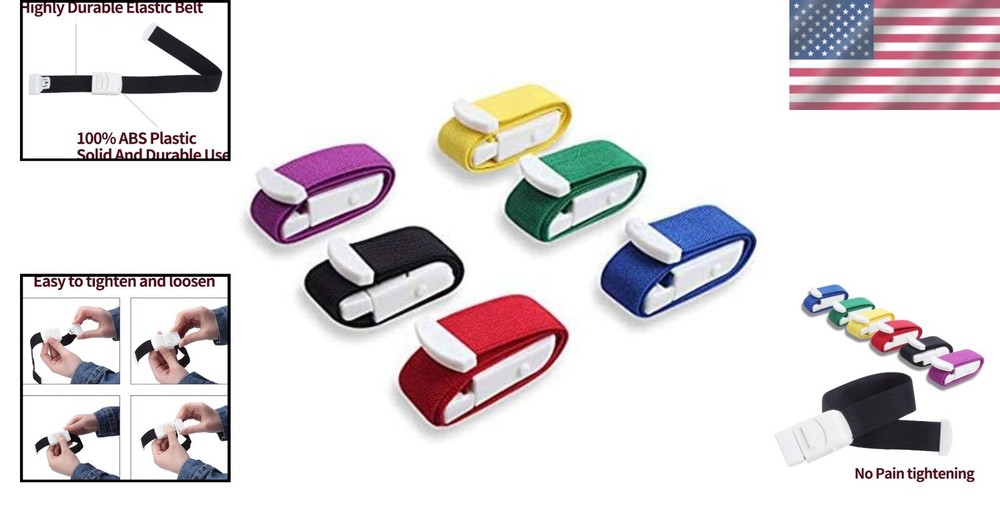 6-Pack Quick Release Tourniquets - Durable Latex-Free First Aid Solution