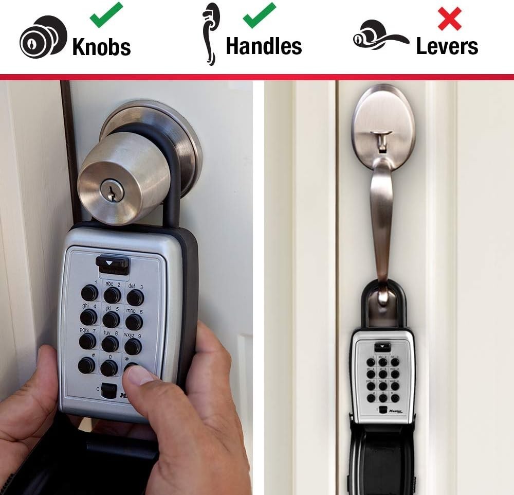 Black Wall Mount Key Lock Box for Secure Key Storage with Resettable Combination