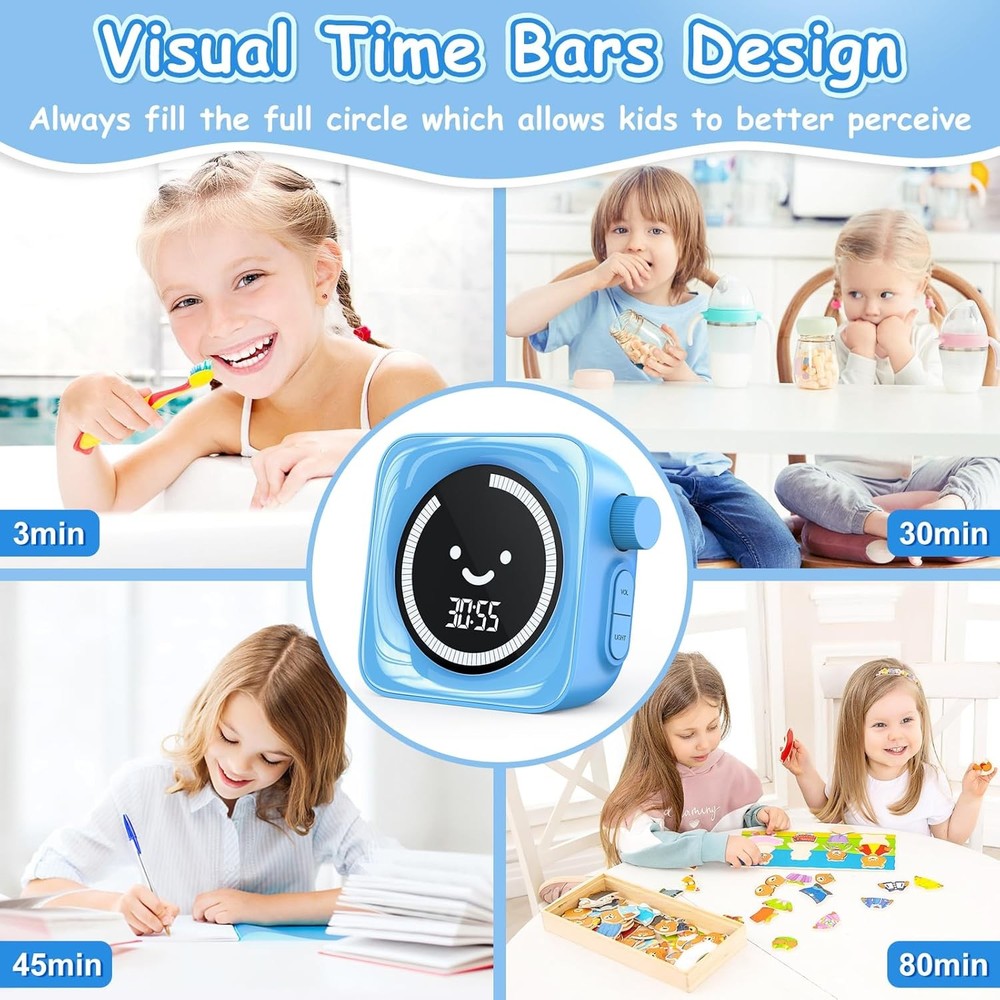 Visual Timer for Kids, 99 Minute Digital Cute Kids Visual Timer Classroom Timer