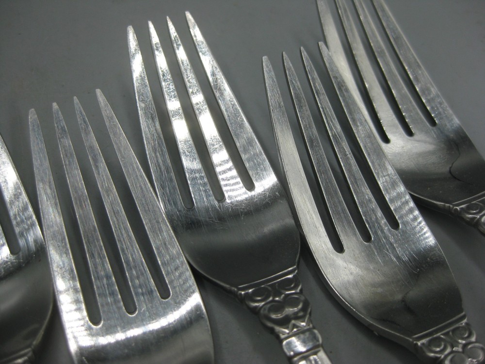 6 Towle Stainless KING GUSTAV Dinner Forks Germany Silverware Flatware