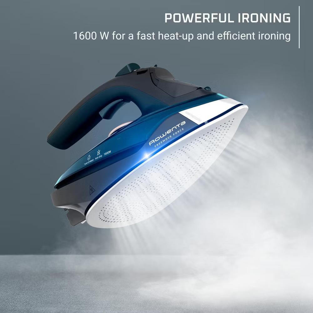 Rowenta Freemove Force 1600W Cordless Steam Iron with Stainless Steel
