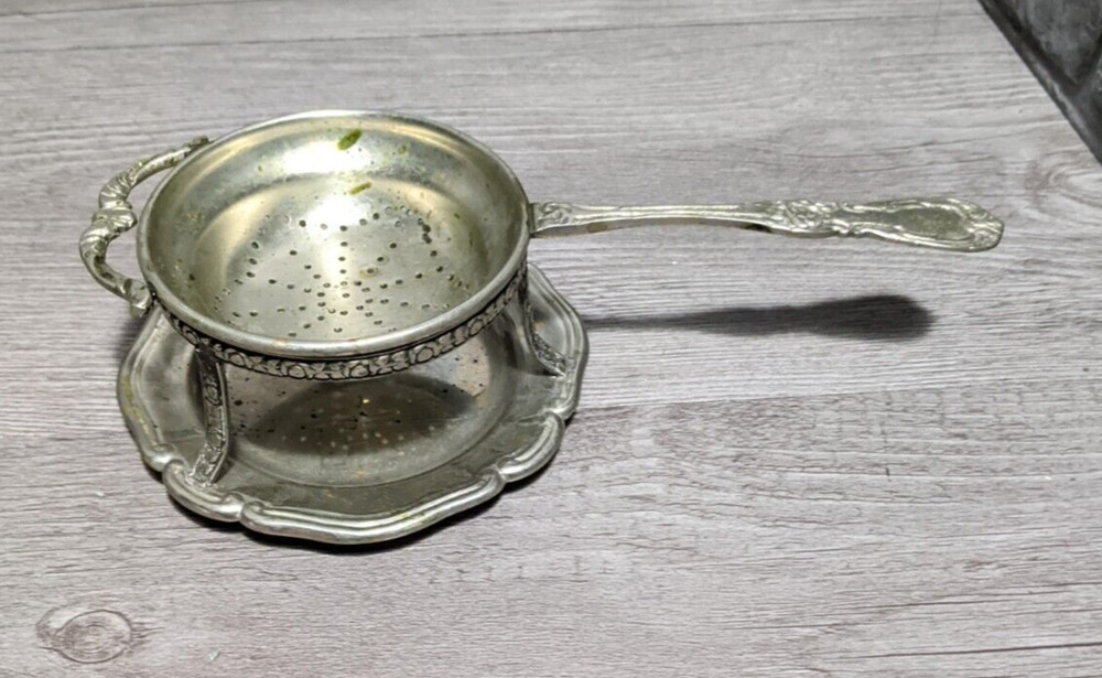 Vintage JDB Silverplate Tea Strainer Ornate Silver Plate Tea Set Accessory