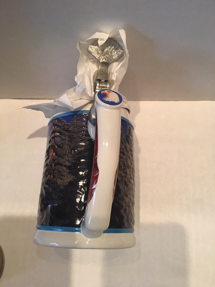 NIB-Budweiser Anheuser-Busch American Bald Eagle Series "Spring" Lidded Stein