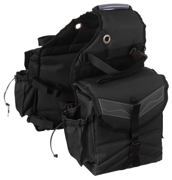 Western Saddle Bag - Multi-Pocket Nylon Saddle Bag - Black or Brown