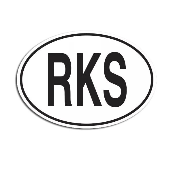 RKS Kosovo Country Code Oval Sticker Decal