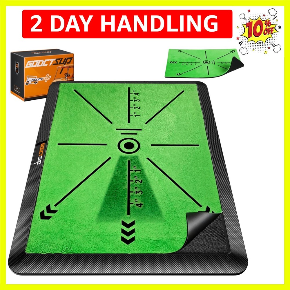Golf Hitting Mat with Instant Swing Path Feedback, Extra Replaceable Golf Pra...