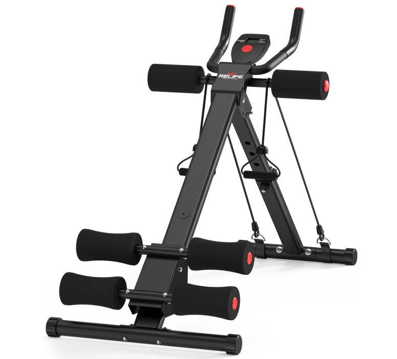 AB Workout Machine Adjustable Ab Trainer Machine Foldable Ab Cruncher Strength