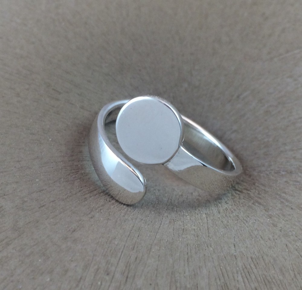 Sterling Silver Ring Blank with 8mm Pad Adjustable Style 925 Quality Finding HEA