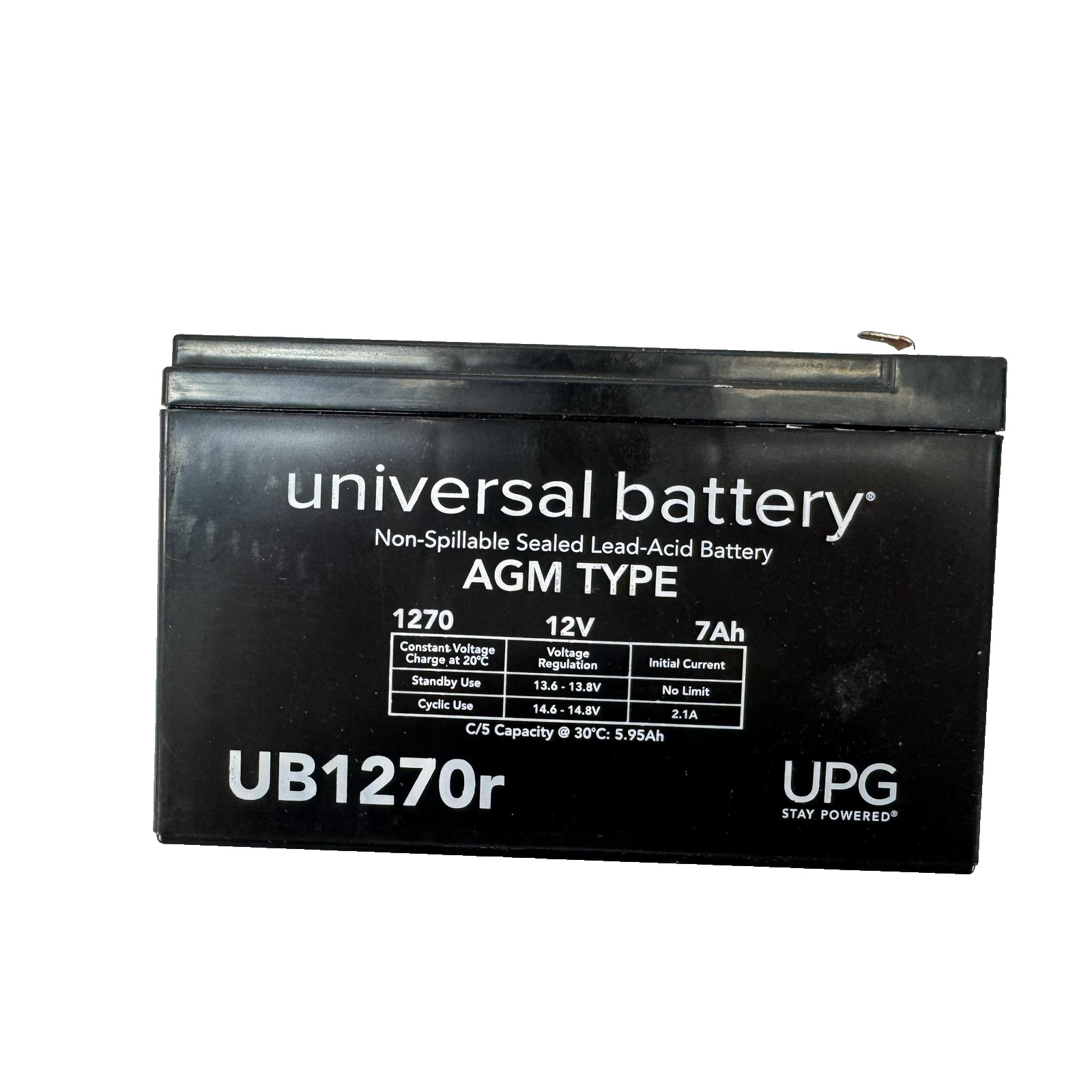 Universal Battery UB1270r 12V 7Ah AGM Sealed Lead Acid Alarm Backup Power Supply