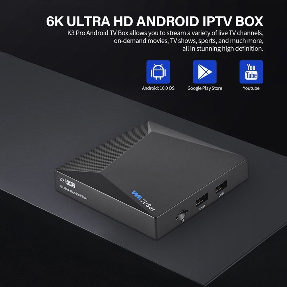 2026 We2USat K3 PRO+ 6K HDR Android TV Box