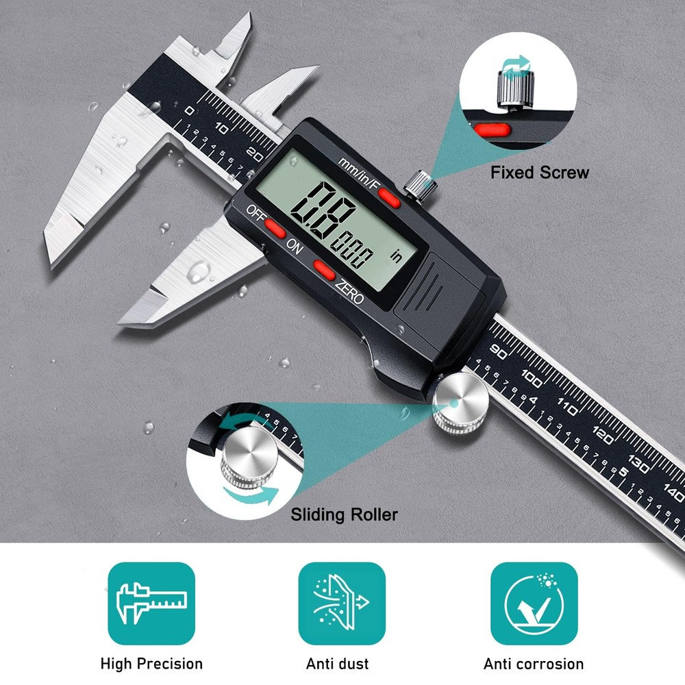 Kynup Caliper Measuring Tool, Digital Micrometer Caliper Tool, Vernier Caliper w