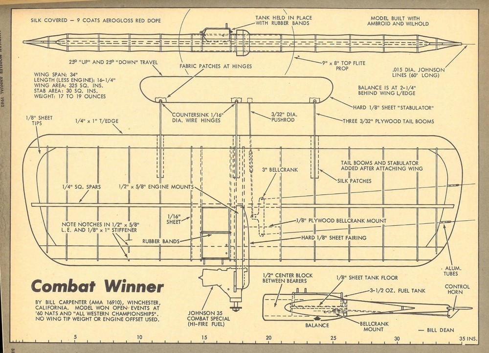 Hobby Helpers Model Airplane Plan Set #261, Pixie RC, Swoop CL Combat, Bearcat