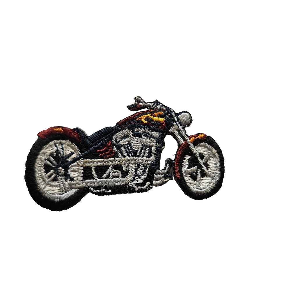 Vintage black and red embroidered motorcycle patch