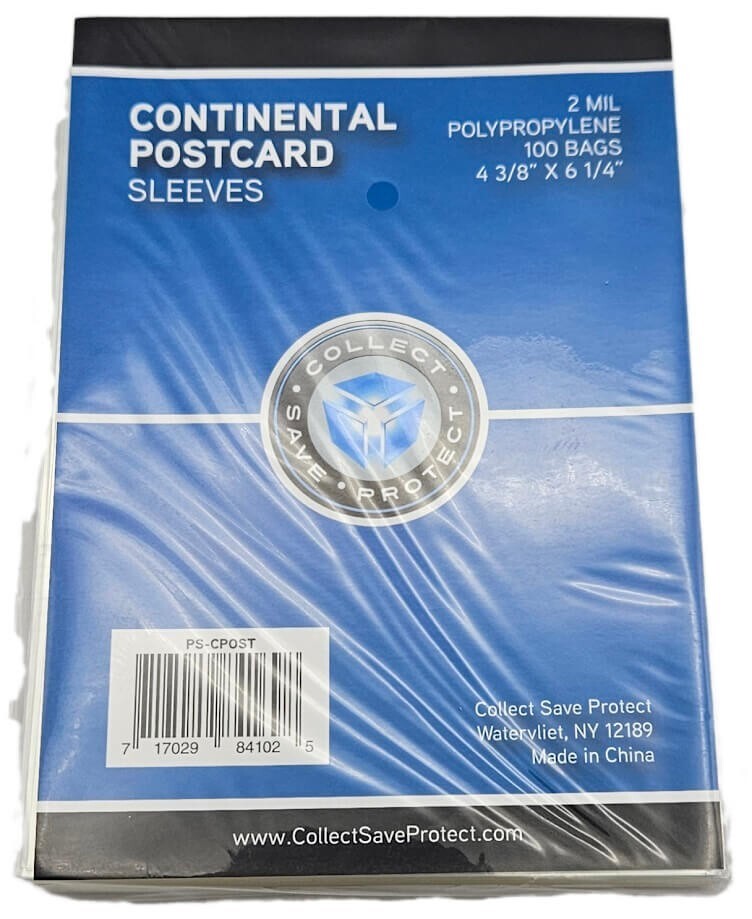 (1000) CSP Continental Postcard Sleeves Archival Safe Larger 4 3/8 x 6 1/4 Size