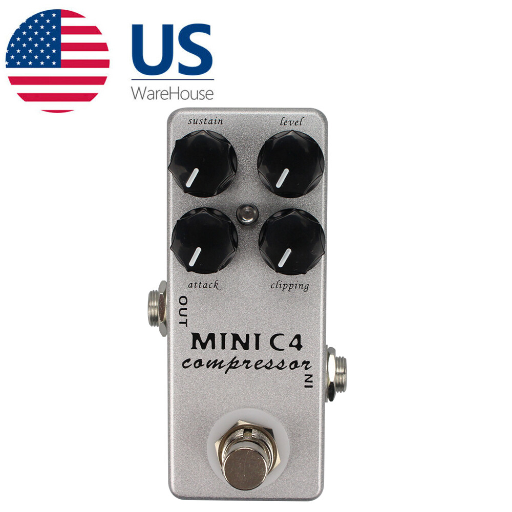 MOSKYAudio Mini C4 Compressor Guitar Effect Pedal True Bypass 4 Functional Knob