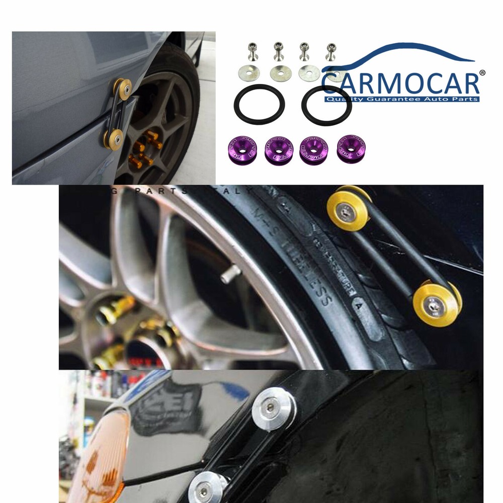 Purple Jdmspeed Aluminum Quick Release Fasteners Kit For Bumper & Trunk Hatch