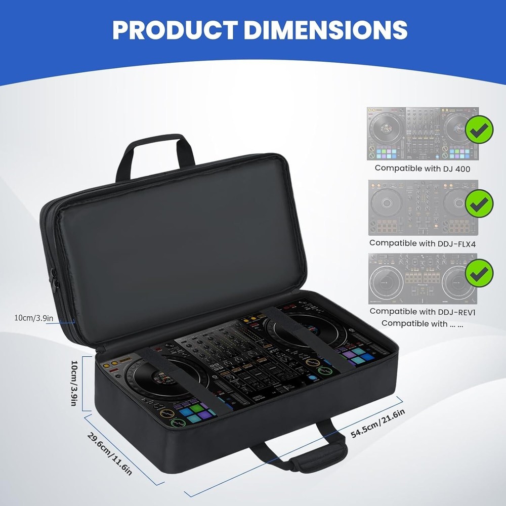DJ Controller Case Compatible with DDJ 400 / DDJ-FLX4 / DDJ-REV1 (Case ONLY)