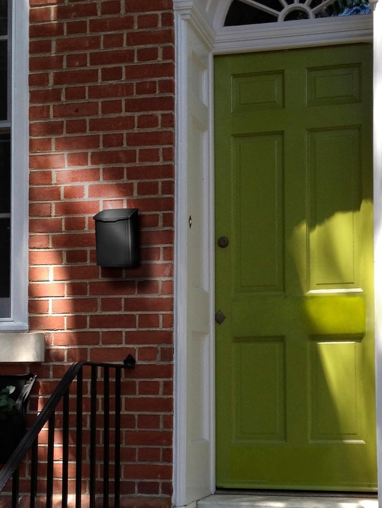 Architectural Mailboxes 2681B Black Marina Wall Mount Mailbox, Small,