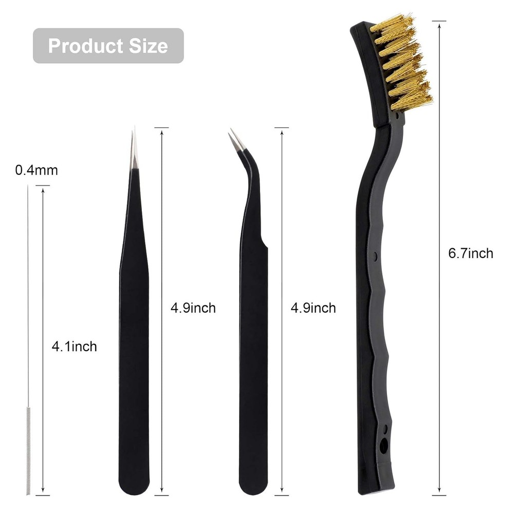 Professional 3D Printer Nozzle Cleaner Set - High-Quality 0.4mm Needles & Brush