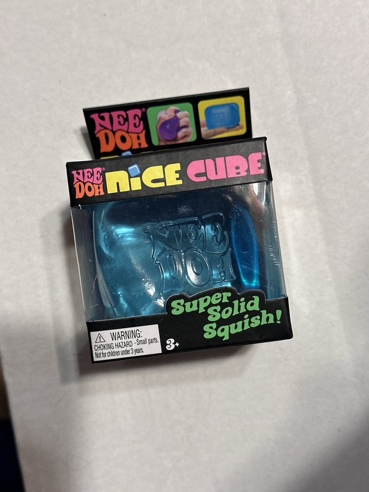 NeeDoh Nice Cube Super Solid Squeezable Stress Reliever Sensory Toy Blue