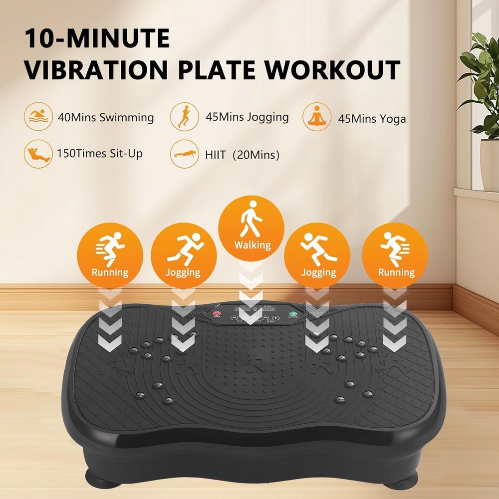 Vibration Plate Exercise Machine, Vibrating Plate Fitness Platform with Remot...