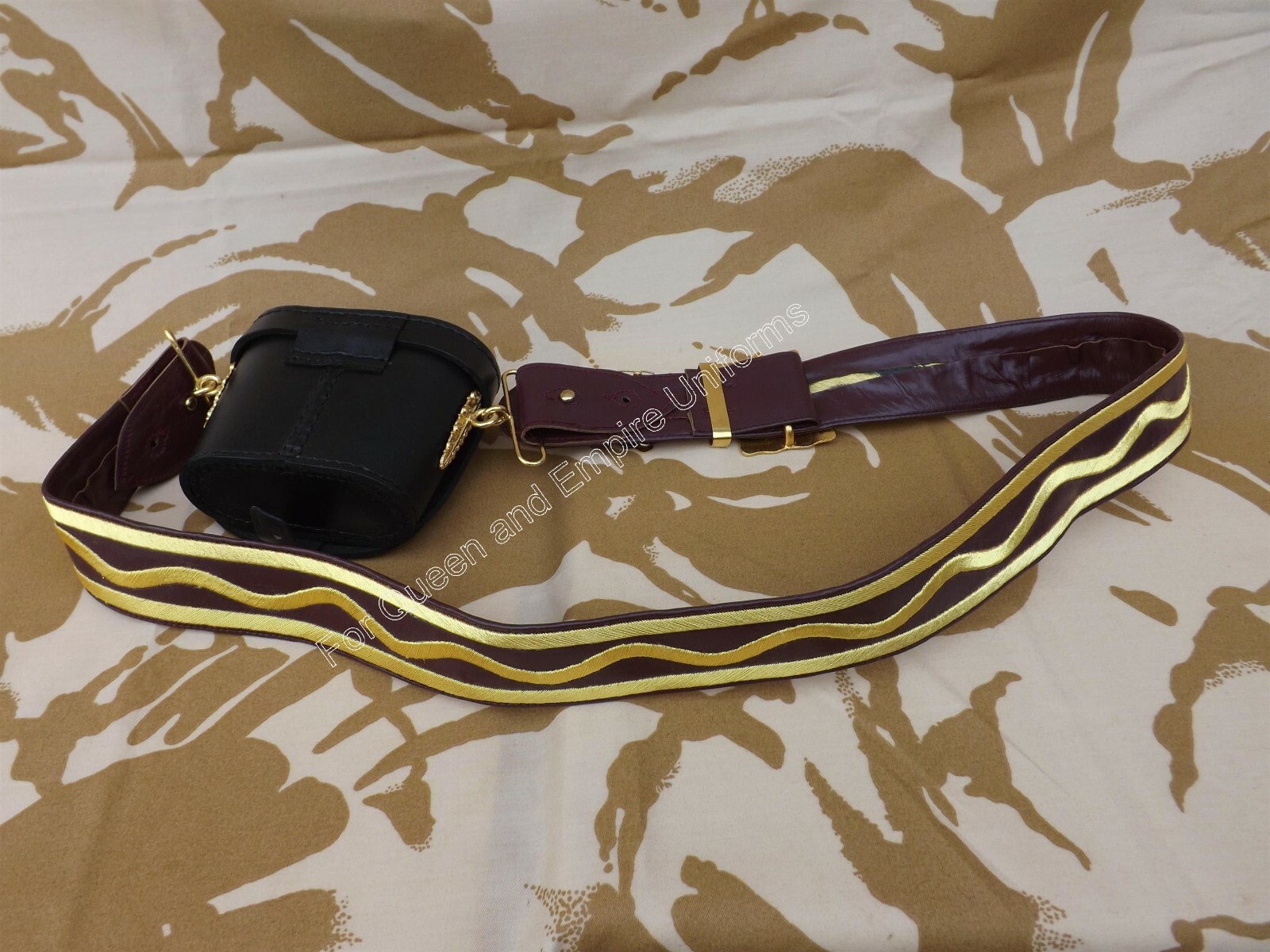 Repro Victorian Royal Engineer Officer Cross Belt/ Pouch belt. Large size.