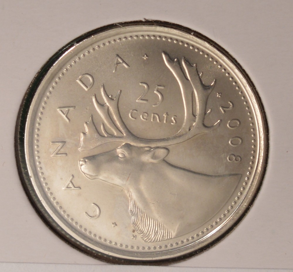 2008 - Canada 25 Cents - Uncirculated - Caribou