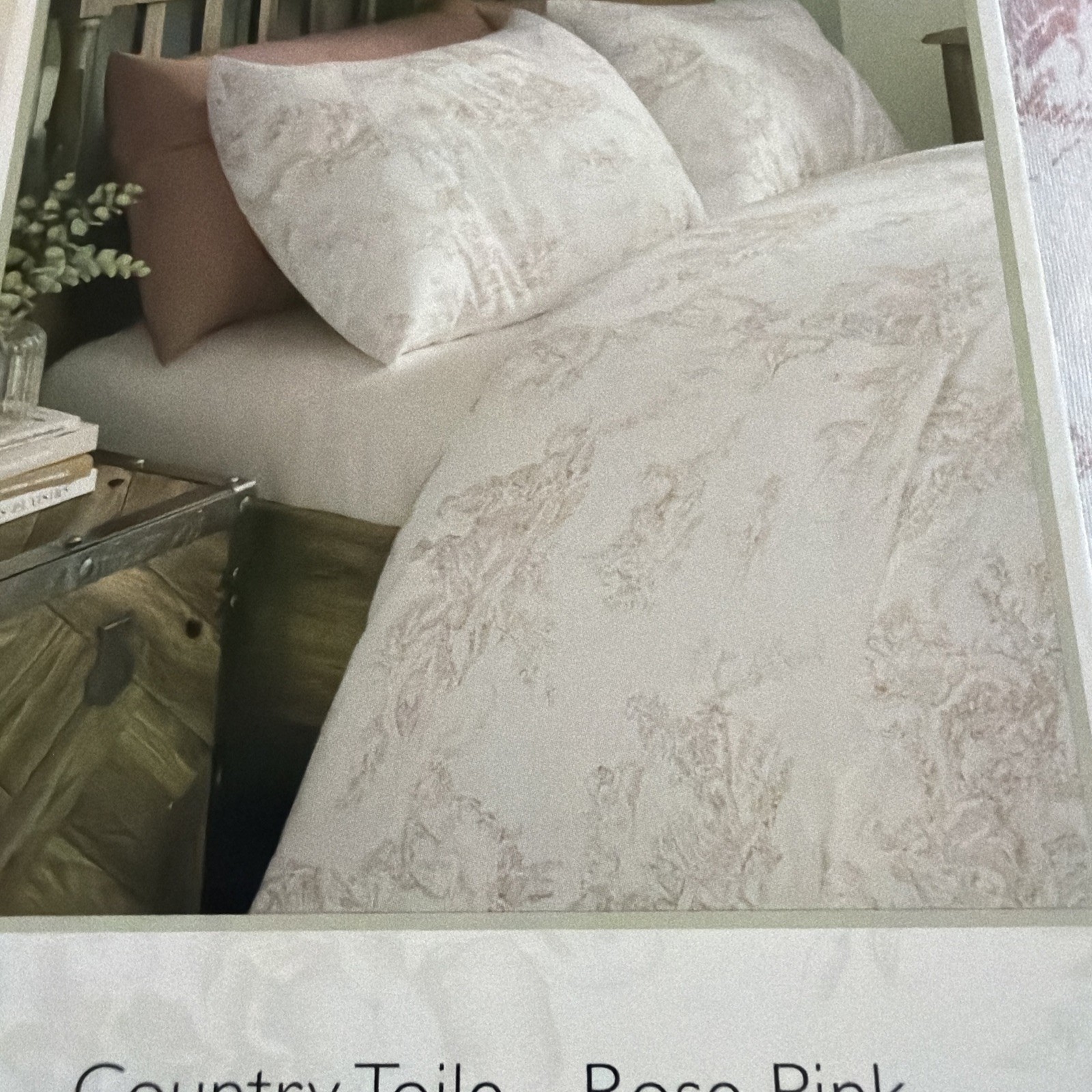 Cabbages and Roses King Duvet Set New Cotton Percale Country Toile Rose Pink